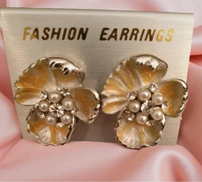 Neu OVP Vintage Ohrclips Strasssteine Nickelfrei - Bild 1 von 3