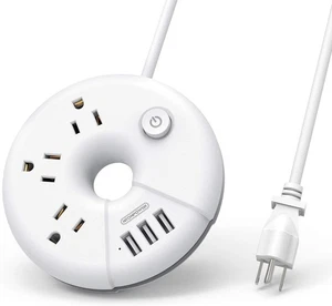 Reisesteckdosenleiste mit USB-Anschlüssen, NTONPOWER Cruise Approved 5FT, weiß  - Bild 1 von 7