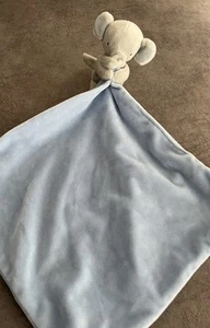 TU SAINSBURYS BLUE GREY ELEPHANT COMFORTER BLANKIE SOFT TOY DOUDOU PLUSH - Picture 1 of 8