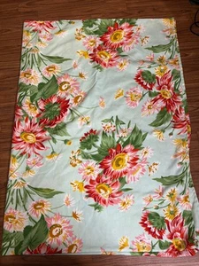 APRIL CORNELL BEAUTIFUL FLORAL GREEN YELLOW PINK TABLECLOTH 61X82 - Picture 1 of 4