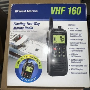 West Marine VHF 160 Floating Two-Way Marine Radio - Photo 1/2