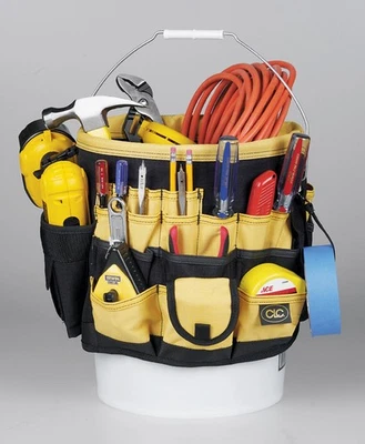 CLC 4122 Black Polyester 61 pocket Bucket Organizer 7.75 L x 13 H x 3.25 W in. - Image 1 of 3