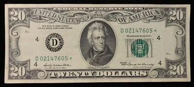 1969 $20 FEDERAL RESERVE NOTE D02147605* *NICE STAR NOTE! #CU068 - Image 1 of 4