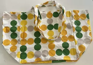 Ikea Broggan Beach Shopping bag, dot pattern multicolor Cotton 16 ¼x11x15 ¼ " - Picture 1 of 7