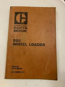 Caterpillar 920 Wheel Loader parts manual. Genuine Cat book.  - Picture 1 of 1