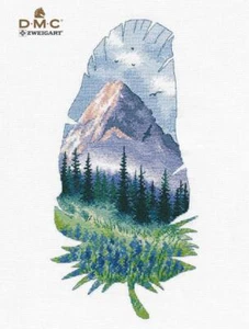 Berglandschaft - 2 1402 Backofen gezählter Kreuzstich Set - Bild 1 von 2