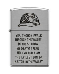 Zippo 0684, Military-Walk Through the Valley of Shadow of Death, Chrome Lighter - Picture 1 of 3