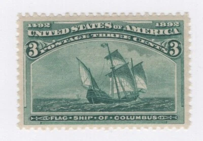 1893 US SC 232 Columbian Exposition, Flag Ship of Columbus MNH XF/Sup - Image 1 of 3