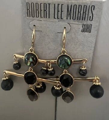 Robert Lee Morris Soho Gold Tone Earrings  NWT $68 - Image 1 of 4