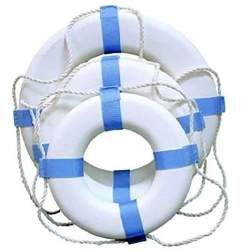 Taylor Made 17" Decorative Ring Buoy, White/Blue (Not a Life Saving Device) 371 - Image 1 of 1