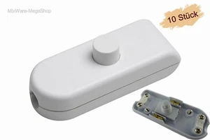10 Stück Schnur Zwischenschalter, 2 A, 250 V~, Weiß - Bild 1 von 3