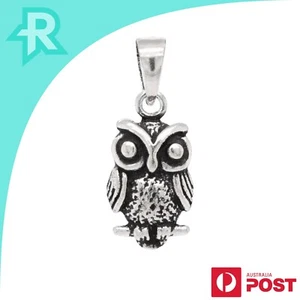 Owl Perching Sterling Silver 925 Pendant - Picture 1 of 6