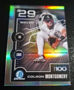2025 BOWMAN CHROME SCOUTS TOP 100 SP #BTP-29 COLSON MONTGOMERY CHICAGO WHITE SOX - Foto 1 di 2