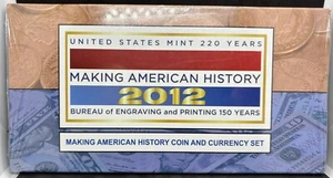 2012 Making American History Coin & Currency Set w/ Proof Silver Eagle & $5 Note - Picture 1 of 4