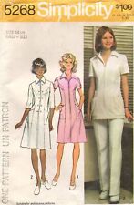 Vintage 1972 Simplicity Sewing Pattern 5268 sz 14.5 B37 70s Nurse Scrubs Uniform