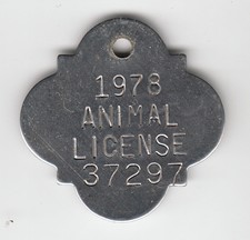 1978 Albuquerque New Mexico Animal License #37297