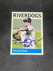 Taylor Dugas 2013 Topps Heritage Minors #17 Charleston Riverdogs Signed RC Card