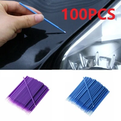 100x Punte Vernice Ritocco Auto Micro Pennello Dettagli Auto 1,0mm Micro Applicatore