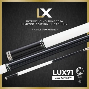 Taco de billar Lucasi personalizado con eje delgado Zero Flex modelo LUX71 solo 100 hecho - Imagen 1 de 7