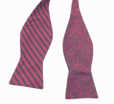 $100 Countess Mara Hombres Rojo Negro Vestido Reversible Pajarita Seda Ajustable Pajarita Foto 1 de 4