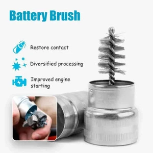 Car Battery Brush Post Terminal Cable Cleaner Dirt Corrosion Stainless Steel Bru - Picture 1 of 7