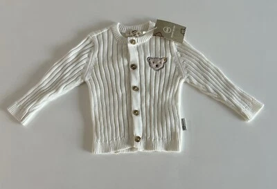 Cárdigan acanalado Steiff con cara de oso suave 2-3 meses UE 62 nuevo con etiquetas. Foto 1 de 3