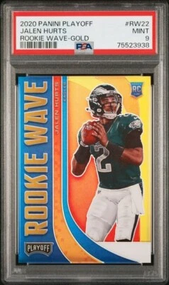 2020 PANINI PLAYOFF ROOKIE WAVE GOLD /10 JALEN HURTS RC EAGLES PSA 9 #RW22 (305) - Image 1 of 2