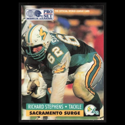 Richard Stephens #138 1991 Pro Set WLAF Sacramento Surge Football Card NFL NM - Image 1 of 3