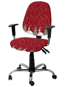 Rot Weihnachten Schneeflocke 2 Stück Computer Büro Stuhl Hussen Set, Dehnbar... - Bild 1 von 6