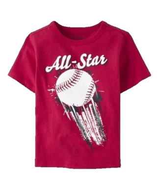 全新 红色 TCP The Children's Place All Star 棒球 T 恤 尺寸 6T 全新带标签 — 第 1/2 张图片