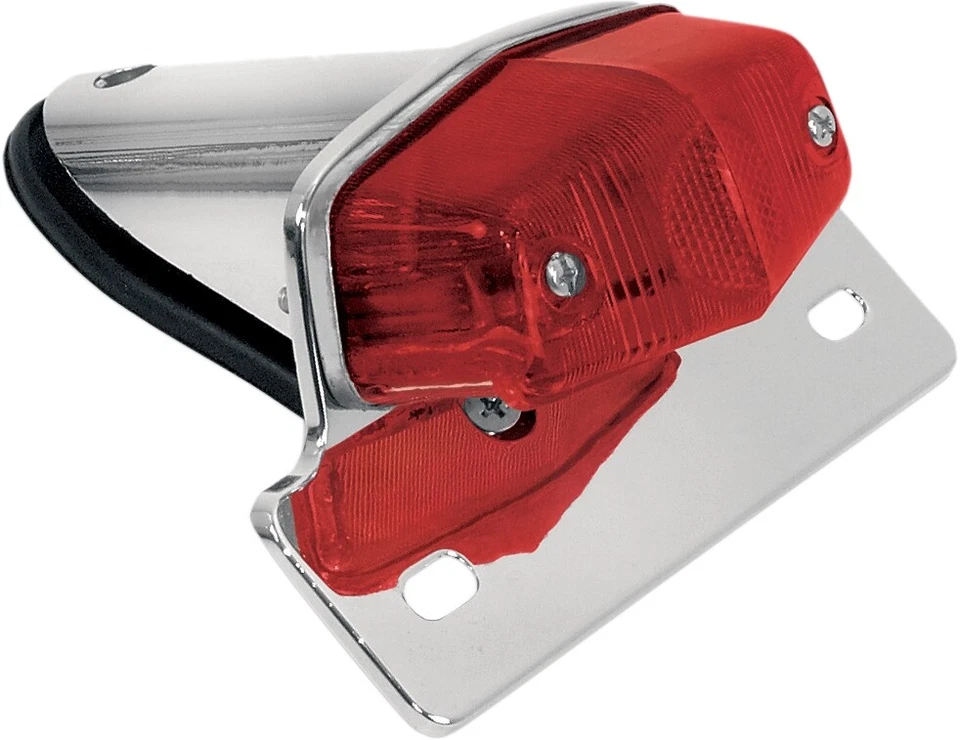 Emgo - 62-21521 - Lucas-Style Taillight with Plate Mount, Chrome