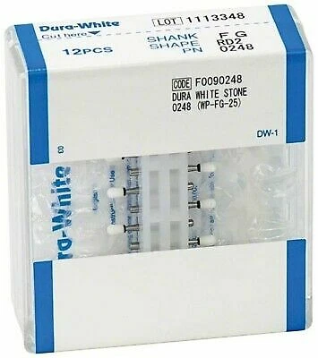 12 piezas Abrasivos dentales Dura-White piedras de óxido de aluminio: vástago FG/forma RD2 Shofu Foto 1 de 2