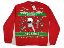 Ugly Christmas Sweater Rick and Morty Merry Rickmas Size Large Adult Swim