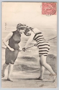 1905 Antique Swimsuits Postcards French Ladies bathingsuits Posted - Picture 1 of 2