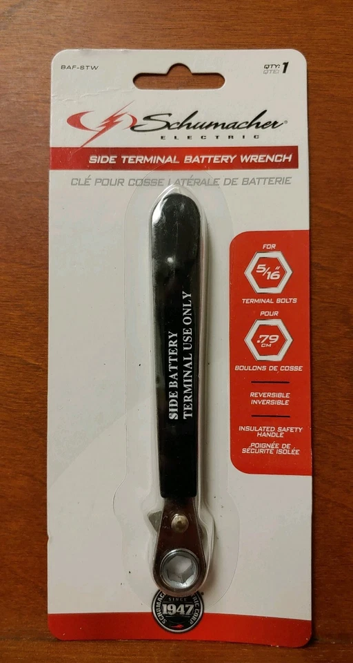 Reversible Side Terminal Battery Ratchet Wrench 5/16" BAF-STW Schumacher NEW - Image 1 of 2