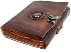 Vintage Leather Journal with Semi Precious Stone-Witch Journal for Men and Women