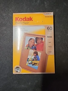 Kodak Photo Paper Instant Dry Gloss 60 sheets 4"x6" 44 lb 6 Mil New - Picture 1 of 4