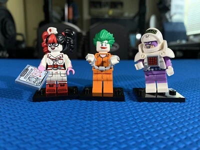 Lego Batman Minifigures Lot Arkham Asylum Joker, Nurse Harley And Calculator - Изображение 1 из 4