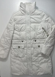 ESPRIT beige Mantel Federn & Daunen lang gesteppt Maxi Puffa UK10 Winterjacke 165 - Bild 1 von 24