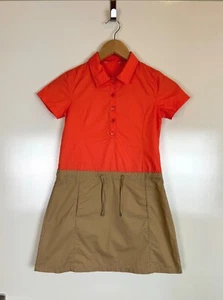 LORO PIANA Girl's 8 Years Kids Cotton Safari Style Dress Camel Orange Shirt 128 - Picture 1 of 17