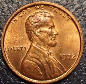 1972 Lincoln Memorial Cent With Die Crack On Face. Free Shipping 
