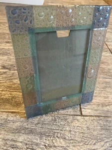 Fetco Picture Frame Cubik Glass Raised Bubble Photo Holder 5 x 7 New Home Decor - Picture 1 of 9