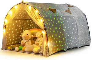 Kids Dream Bed Tent, Magical Twin Bunk Bed Privacy Space W/Glow in the Dark Star - Picture 1 of 12