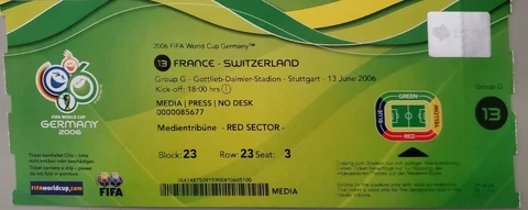 FIFA  World Cup 2006 6 TICKETS GAME 13, 22, 31, 44, 60, 63 Cover