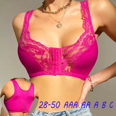 Easy Wear Front Closure Bra Ladies Bras Sleep Brassiere Lace Women Sexy Lingerie - Image 1 of 4