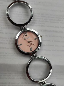 Reloj de pulsera Reeck redondo de cuarzo rosa y plata para mujer - Imagen 1 de 5