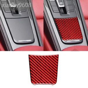 Red Carbon Fiber Cigar Lighter Panel Trim for Porsche 718 Boxster Cayman 2016-22 - Foto 1 di 12