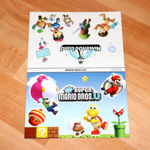 Neu Super Mario Bros. Wii Nintendo Land Promo Aufkleber Set Blatt Aufkleber Wii
