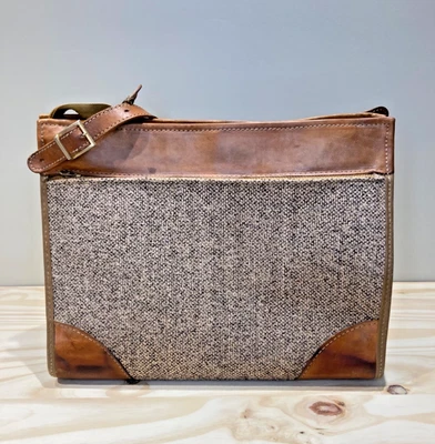 Bolso de mano clásico de fin de semana con llave Hartmann equipaje de tweed con ribete de cuero Foto 1 de 4