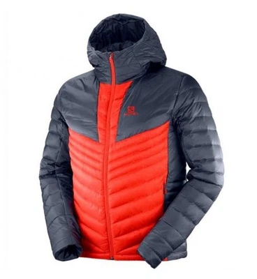 Chaqueta de plumón Salomon Halo roja gris con aislamiento térmico absorbente esquí para hombre talla XXL Foto 1 de 4